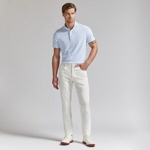 G/Fore Men’s Cotton 5 Pocket Straight Leg Pants in Snow White Size 38